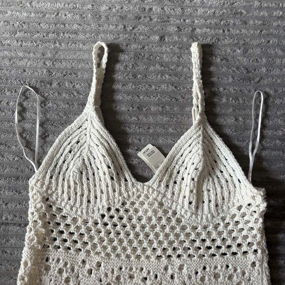 Aerie Cream White Knit Cover-Up Beach Swim Pool Dress Size Small New With Tags - Picture 2 of 5